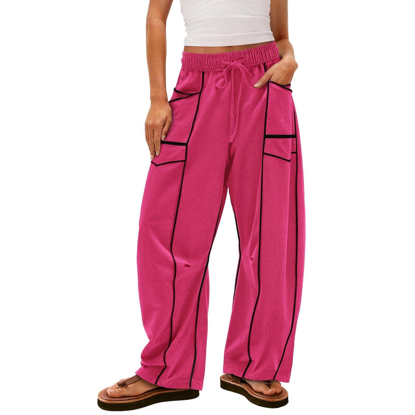 EverrLinked Women's Loose Wide-leg Pants Casual Drawstring Sweatpants