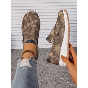 Plus Size Women's Shoes Round Toe Flat Bottom Slip-on Casual Shoes