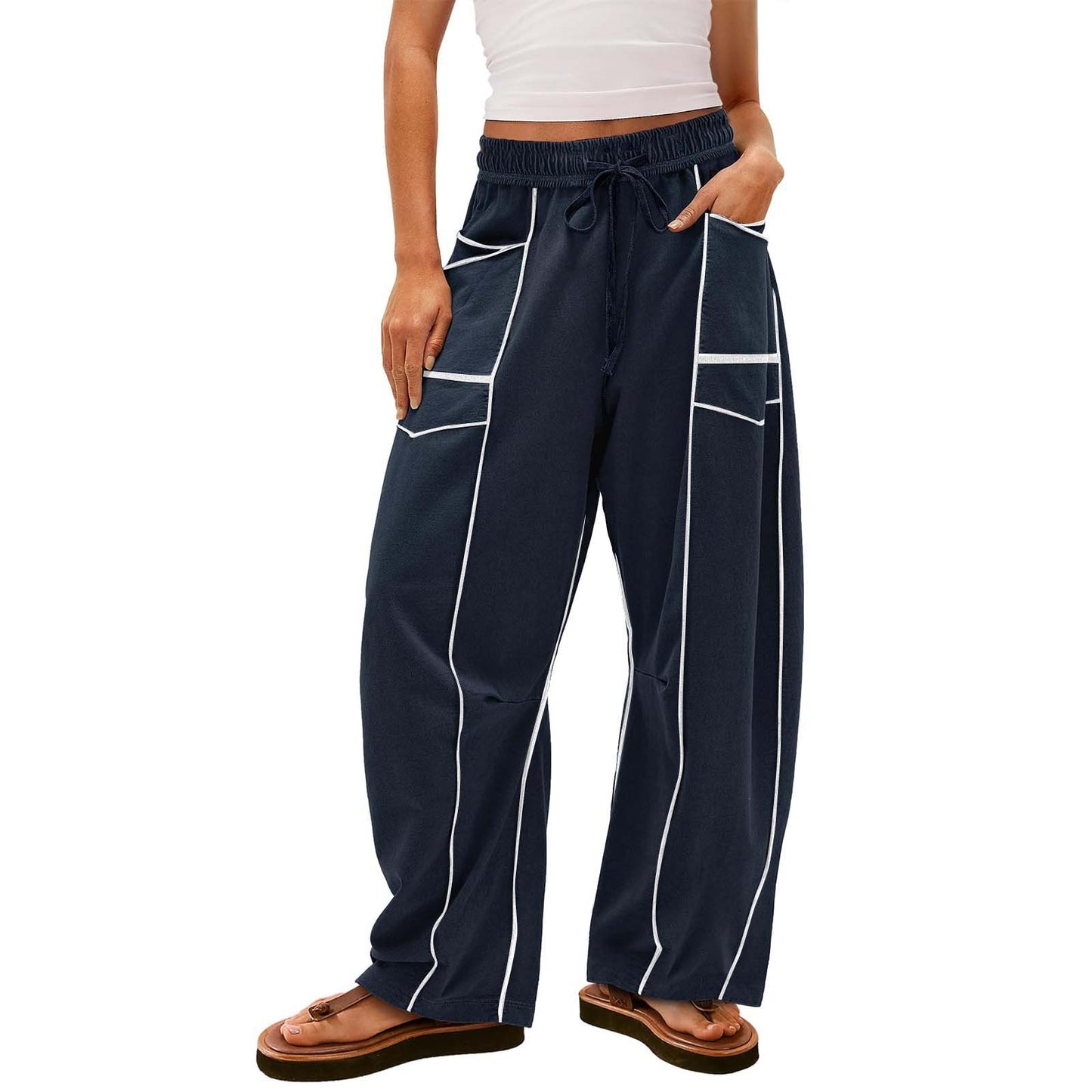 EverrLinked Women's Loose Wide-leg Pants Casual Drawstring Sweatpants